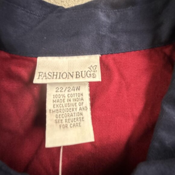 Vintage Fashion Bug Shirt Womens 22/24W Patchwork Embroidered Christmas Winter - Picture 3 of 14